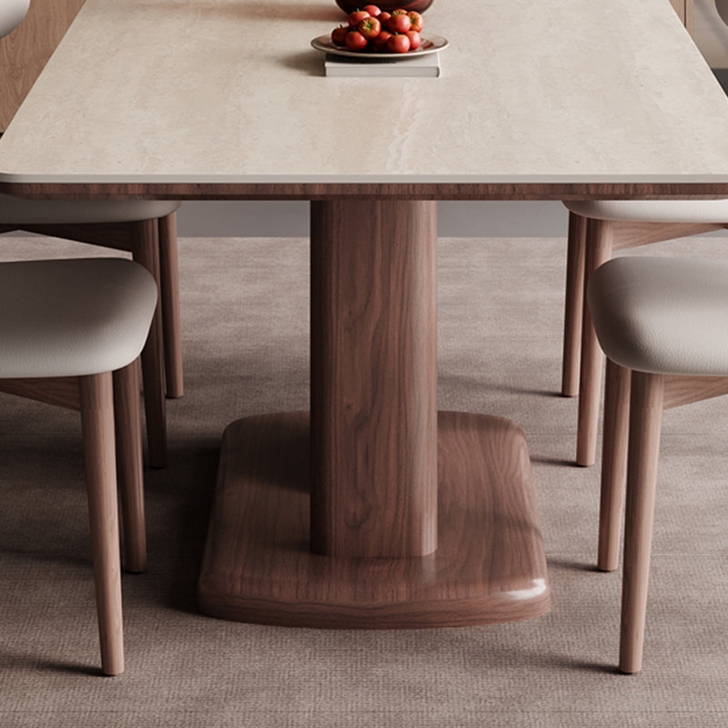 Hokku Designs Walnut Rectangular Solid Wood Dining Table | Wayfair